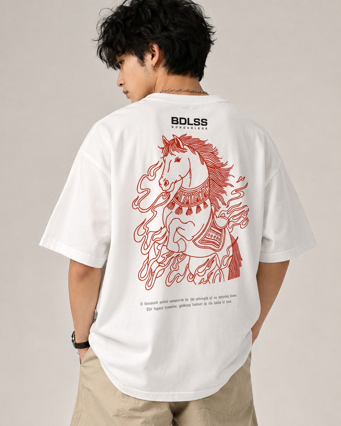 Undying Flame Horse Tee — back detail